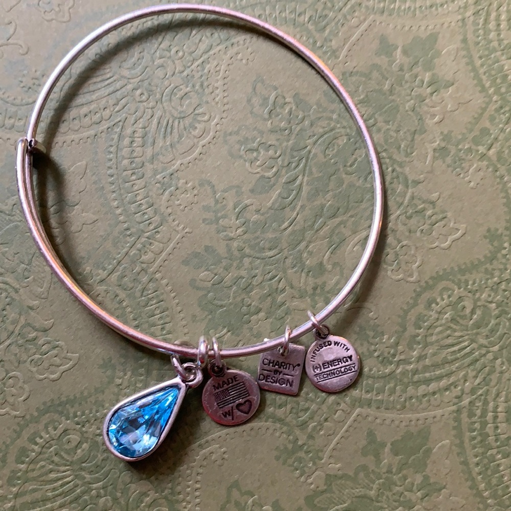 Alex & Ani blue stone, silver bracelet!